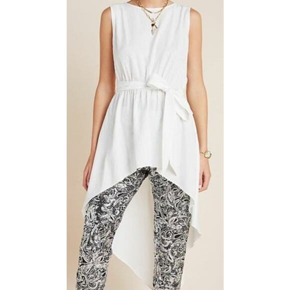 Anthropologie SB Sachim + Babi Ivory Drape Textured Sleeveless Blouse Size XS - Picture 1 of 10